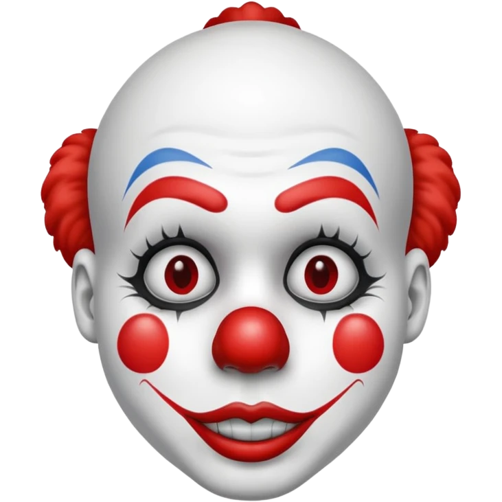 ["Clown with white face paint and red nose, single teardrop."] emoji