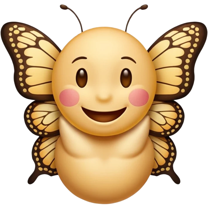 Smiley emoji has butterflies in stomach emoji
