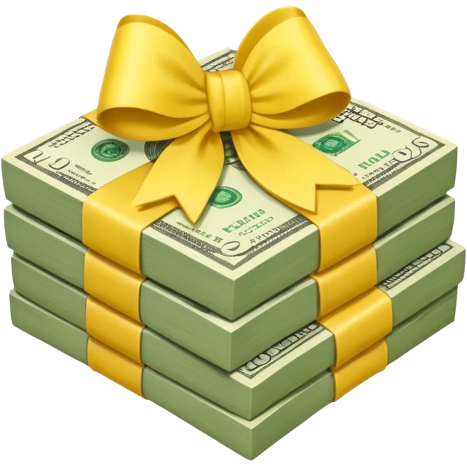 money with a yellow bow emoji