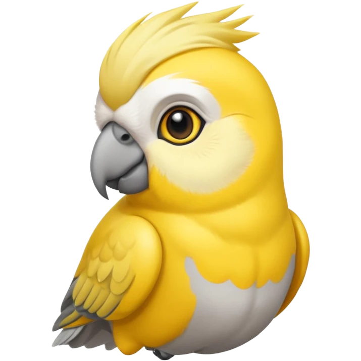 simple and expressive cockatiel, apple emoji style emoji