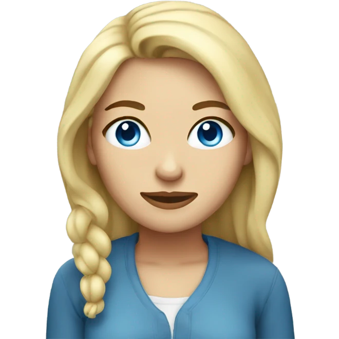 blue eyed blonde woman warm temperature  emoji