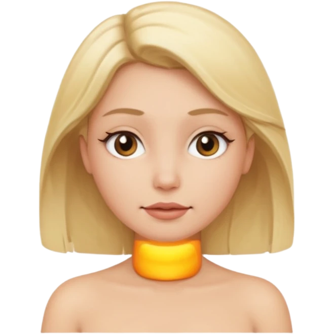 Naked blonde woman with pussy showing emoji