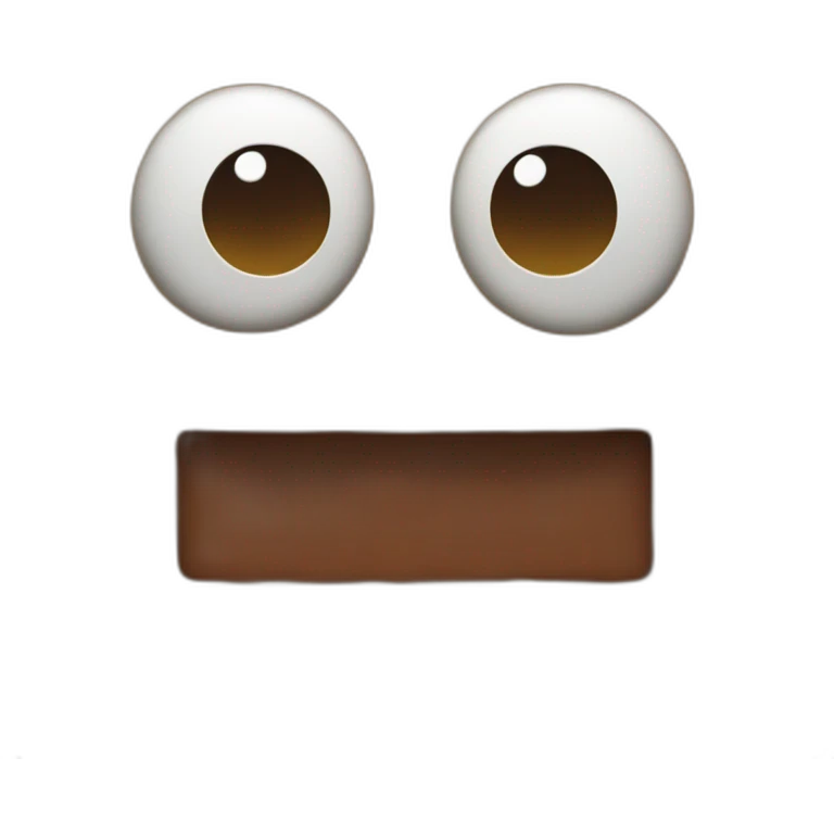 a minecraft gingerbread man dumb head with white small eyes (no pupils, only white chocolate eyes) emoji