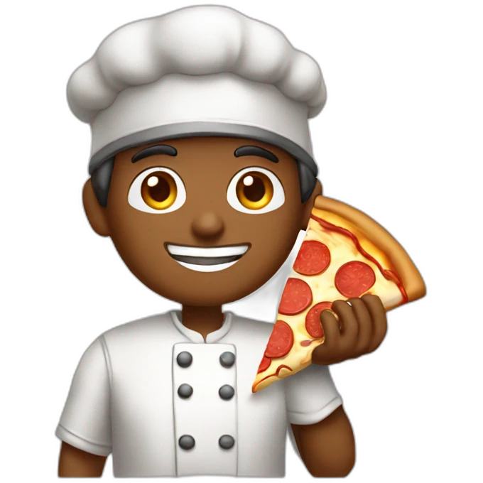 pizza baker with large pizza emoji