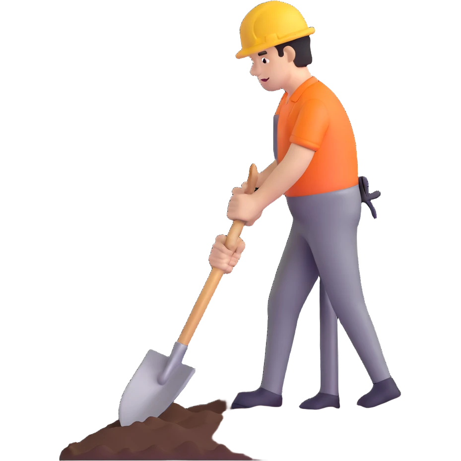 man digging with a shovel emoji