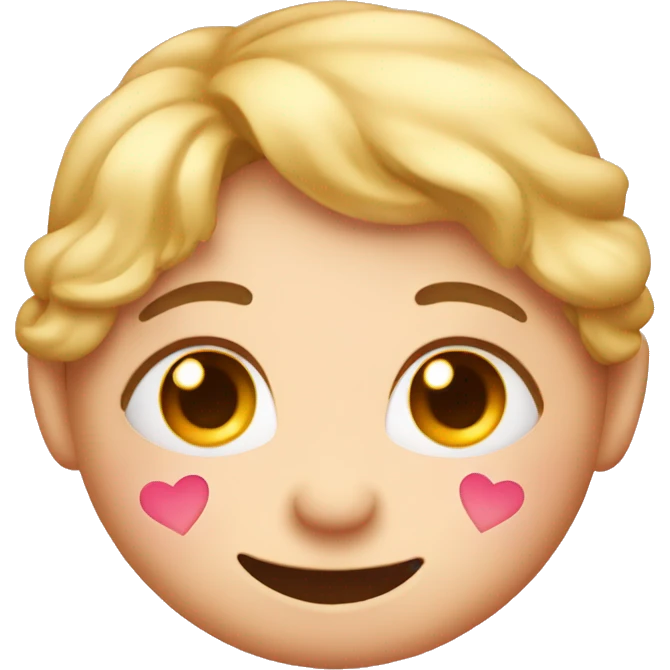 blushing face with hearts emoji