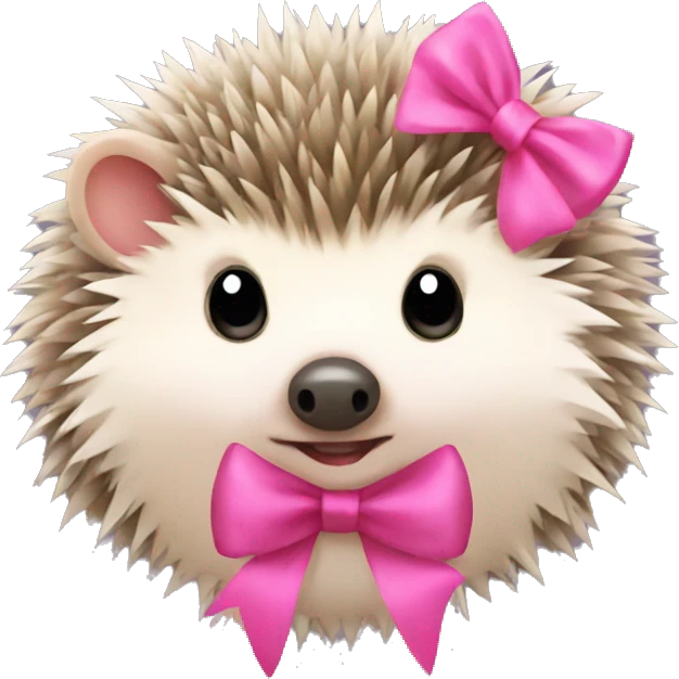 hedgehog with a pink bow emoji