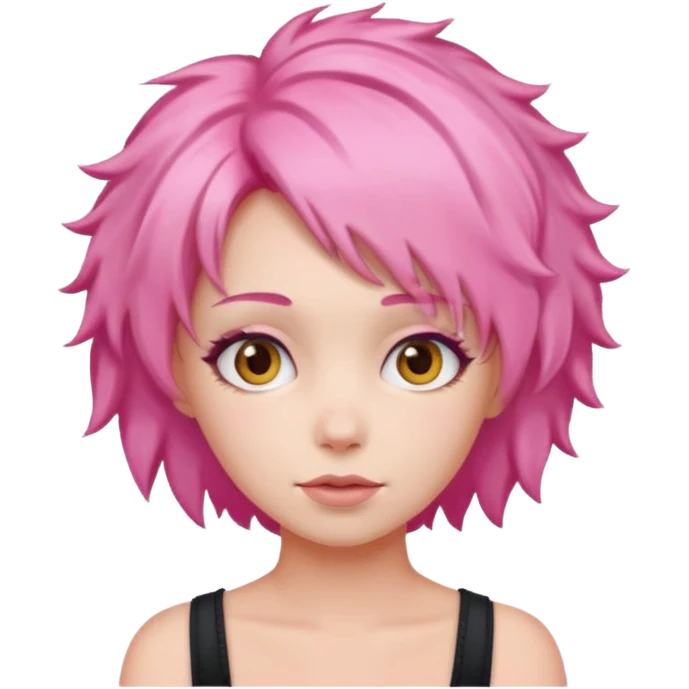  fluffy pink  hair woman emoji
