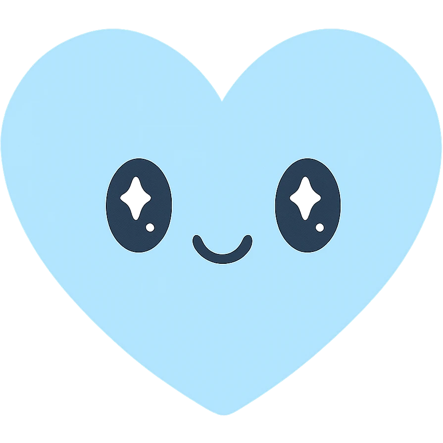 pastel blue heart, soft and gentle, minimal, no text emoji