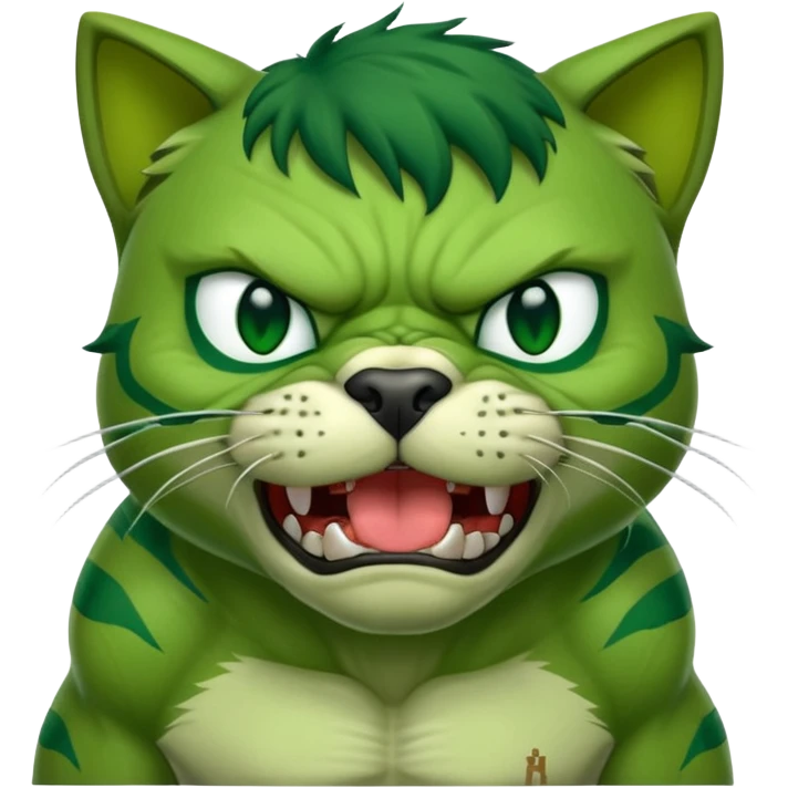 Hulk dog mixed with cat emoji