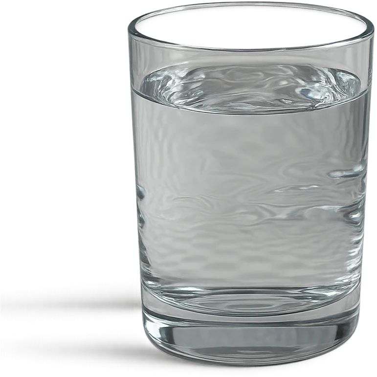 bicciere di acqua fluttua in aria, iperrealistico 4k emoji