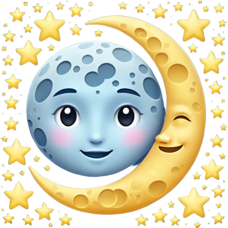 
esta noche solo las lula y estrellas sin fondo emoji