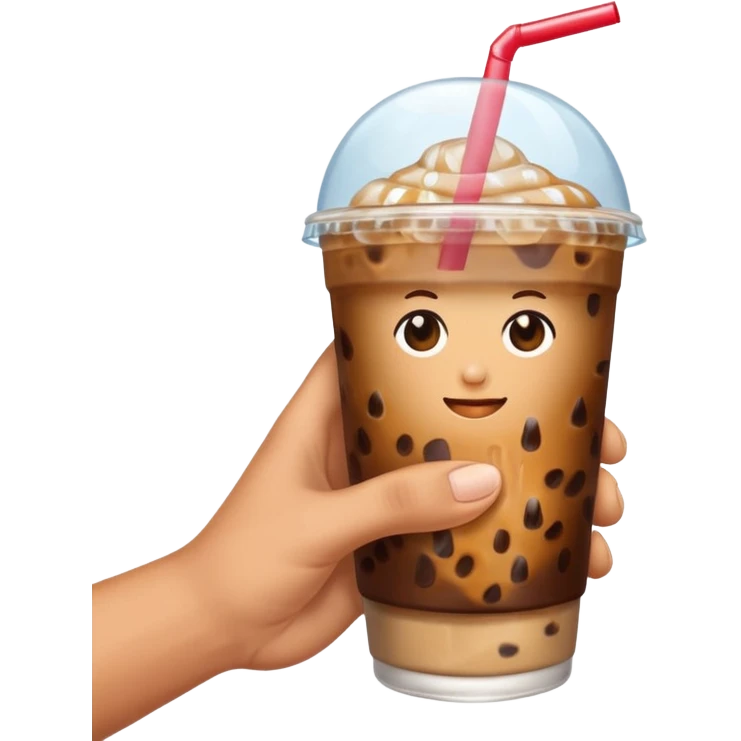 Hand holding a ice coffee  emoji