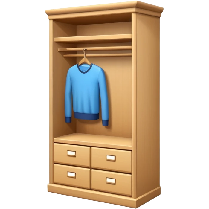 3D wardrobe shelf empty emoji