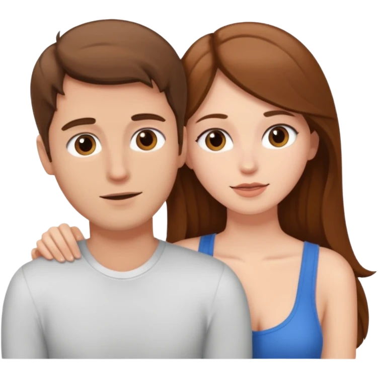 Brown haired white guy doggystyle sex with brown haired white girl, girls ass us, guy is behind emoji