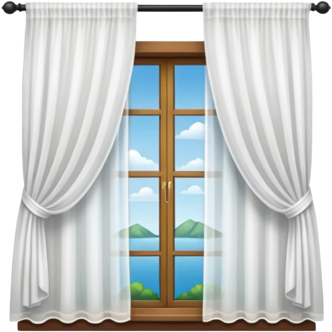 Window with  curtain, Apartment Windows. emoji