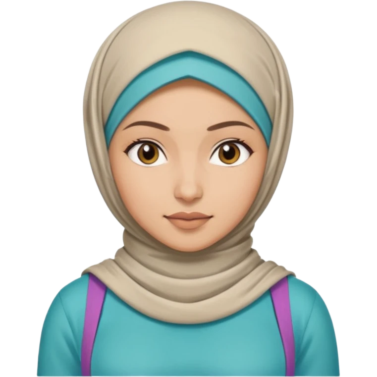 High resolution girl wearing a hijab and is a fitness trainer emoji
