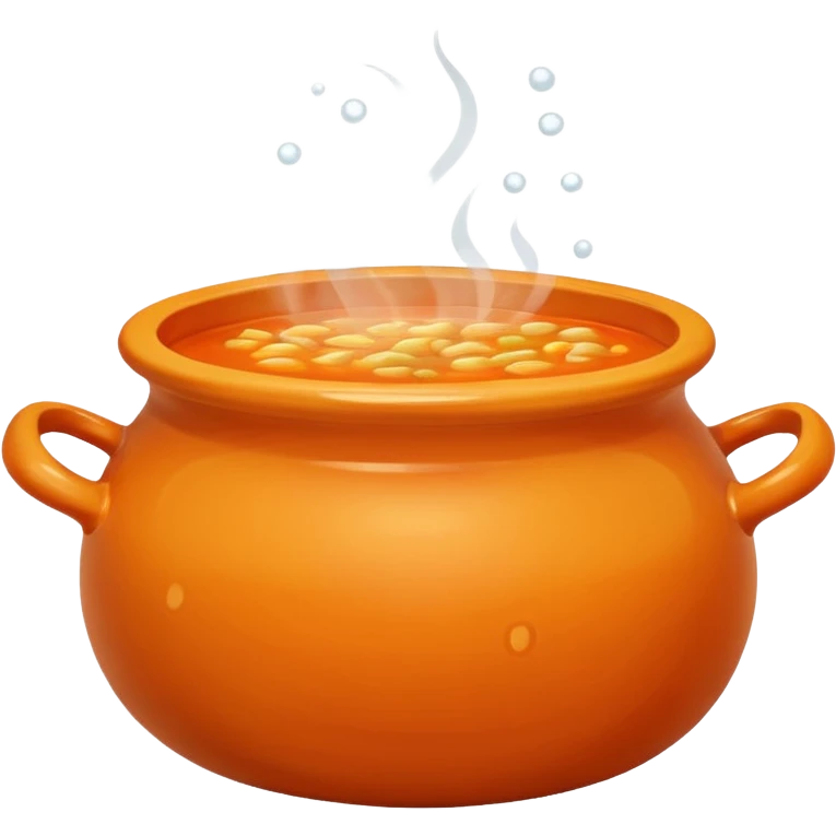 orange pot with soup emoji