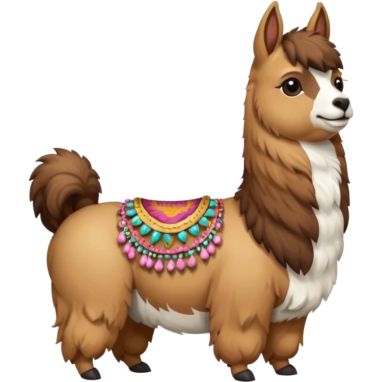 A llama with a dog on top emoji