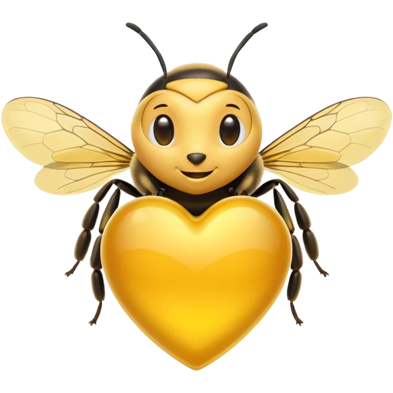 yellow heart with a honeybee emoji