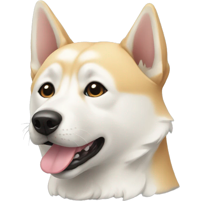 jindo dog with asymmetrical coloring emoji
