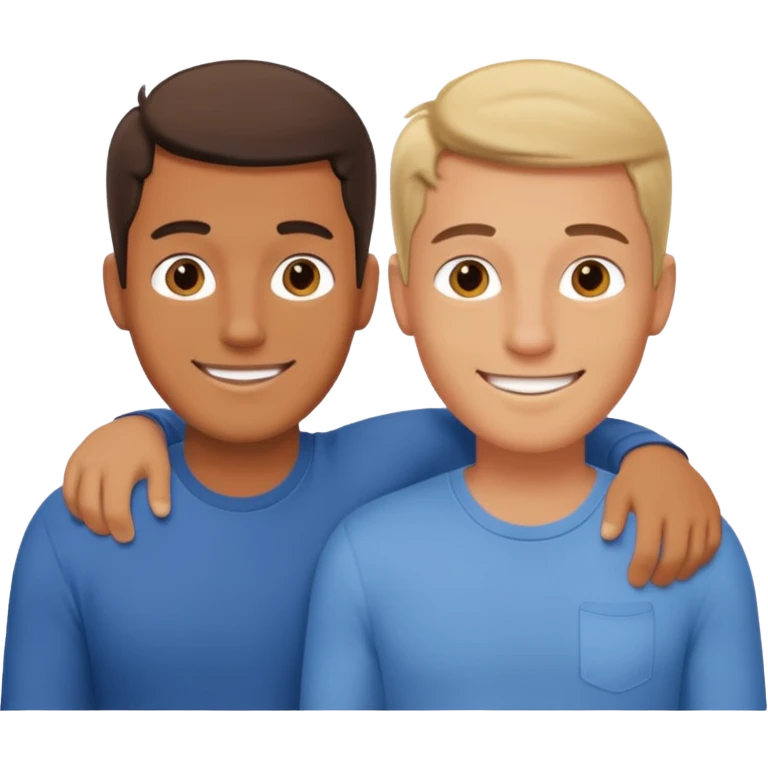 dos amigos hombres que comparten alquiler atrás en casa emoji