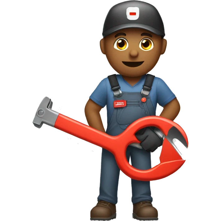 Kevin holding flag pipe wrench  emoji