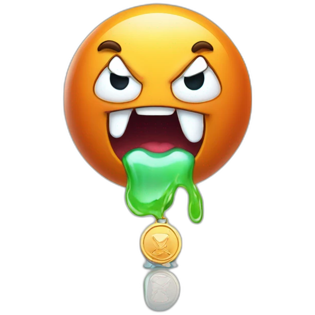 angry slime with silver medal emoji