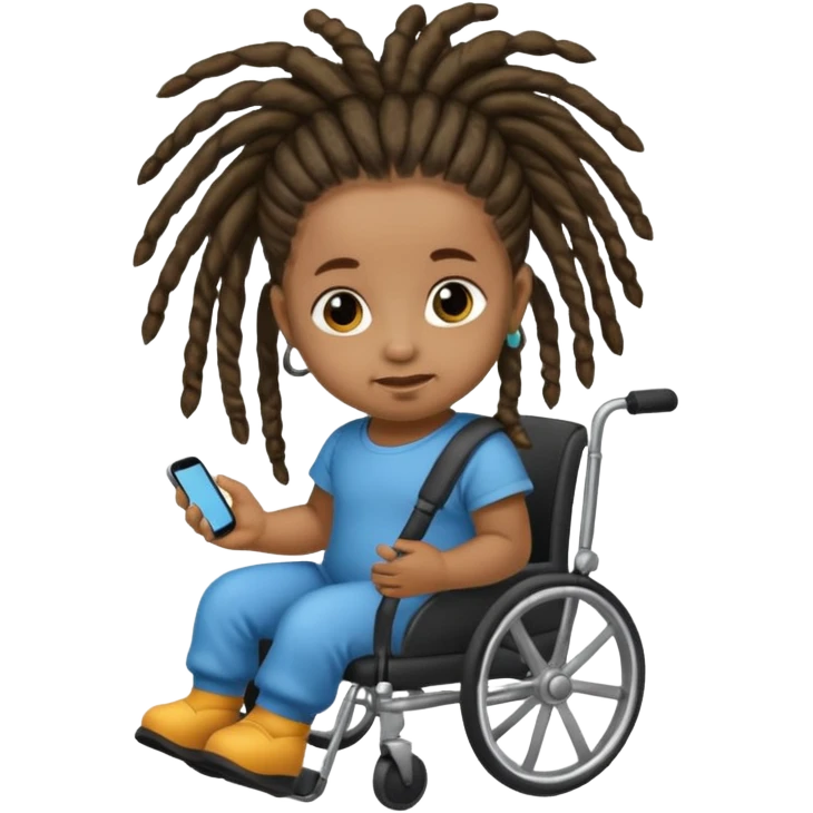 Diabetic disabled black baby with dread locks emoji