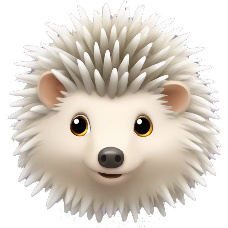 Hedgehog white creamy quills DIFFERENT COLORED EARS emoji
