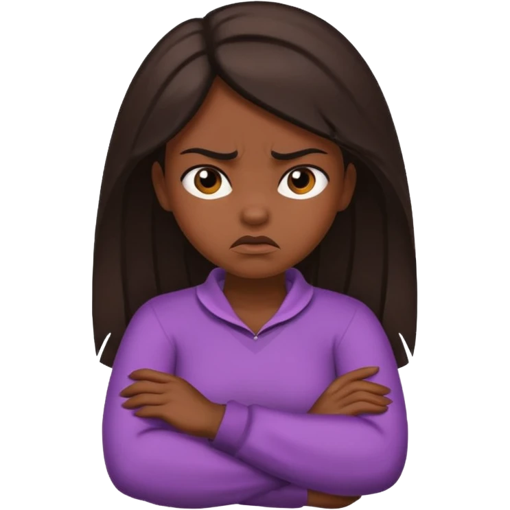 Crossing arms by neck angry girl emoji