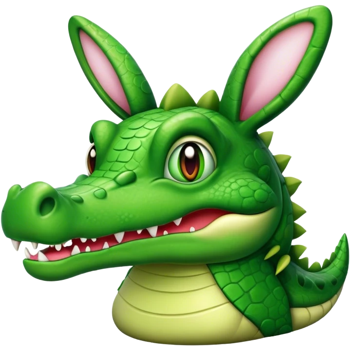 Crocodile with bunny ears emoji