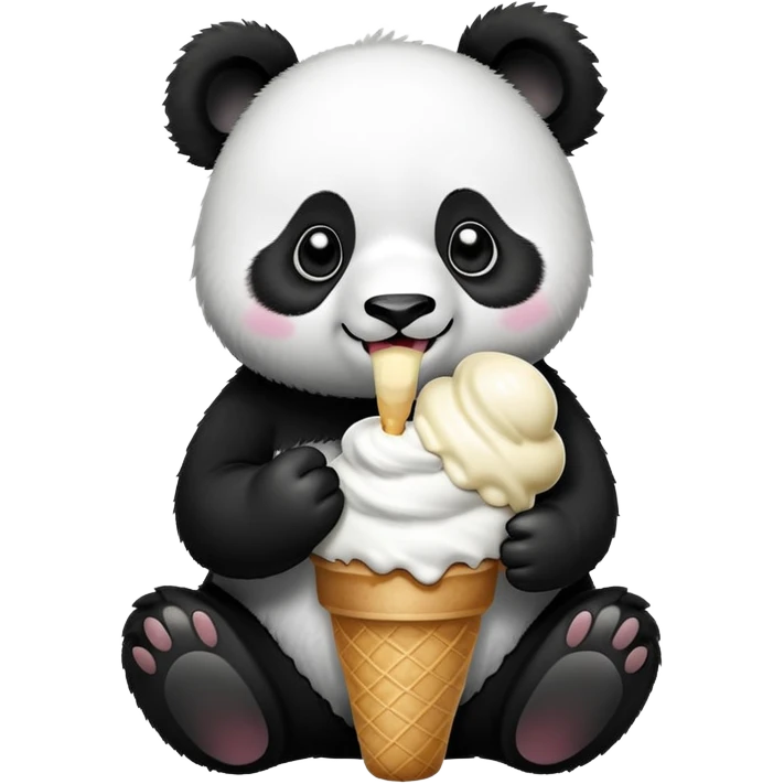 Panda eating ice cream emoji