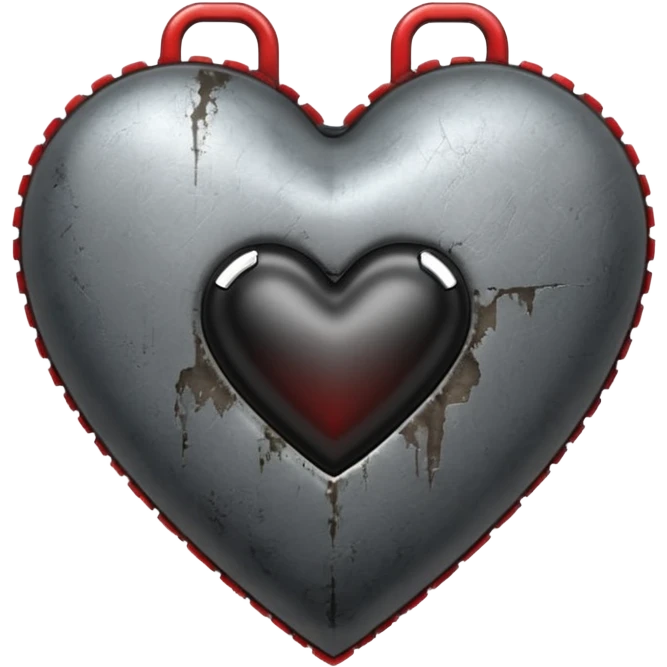heart with a dark zipper and grunge texture emoji
