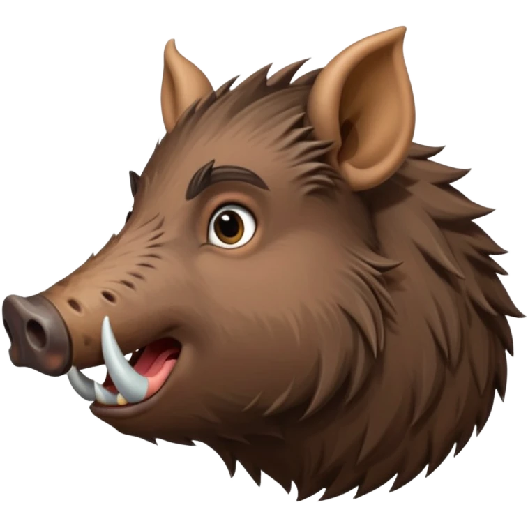 Wild boar face side view with long tusks emoji realistic emoji