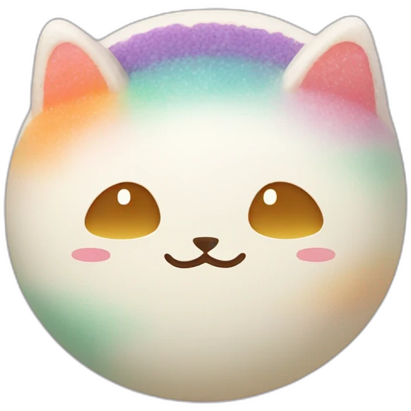 rainbow rice cake mochi cat emoji