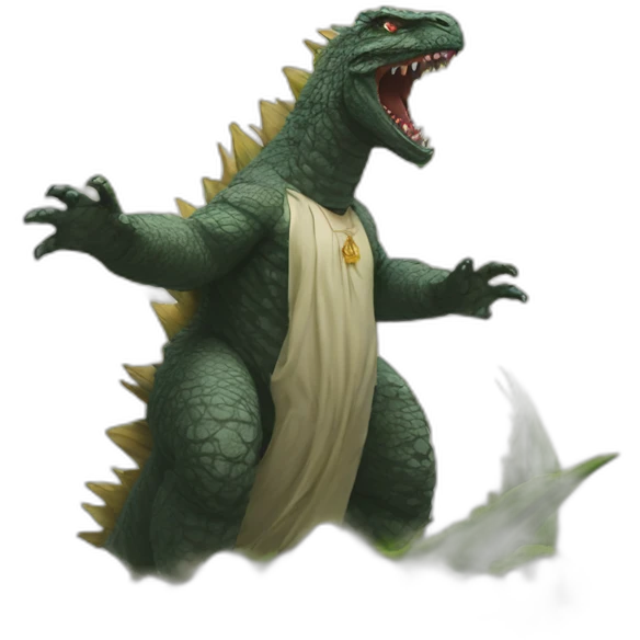 godzilla as jesus christ emoji