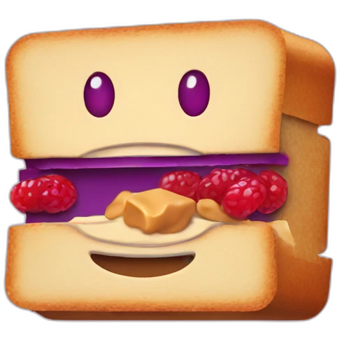 VHS player with peanut butter and jelly sandwich in it emoji