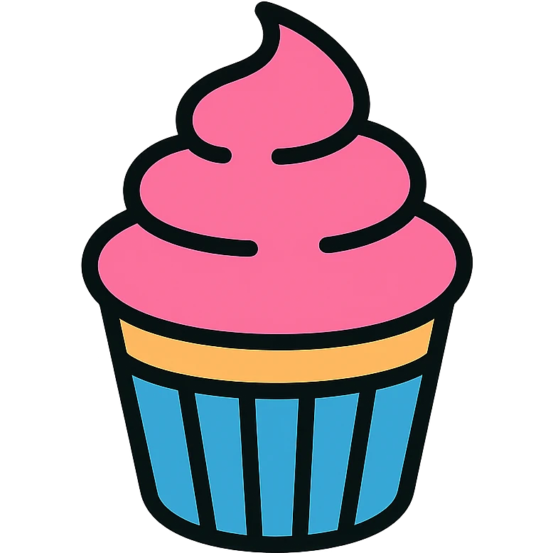 cupcake with pink icing emoji
