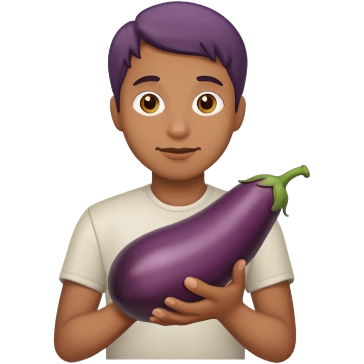 Eggplant in hand emoji