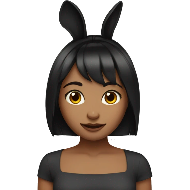 Bunny ears girl black hair emoji