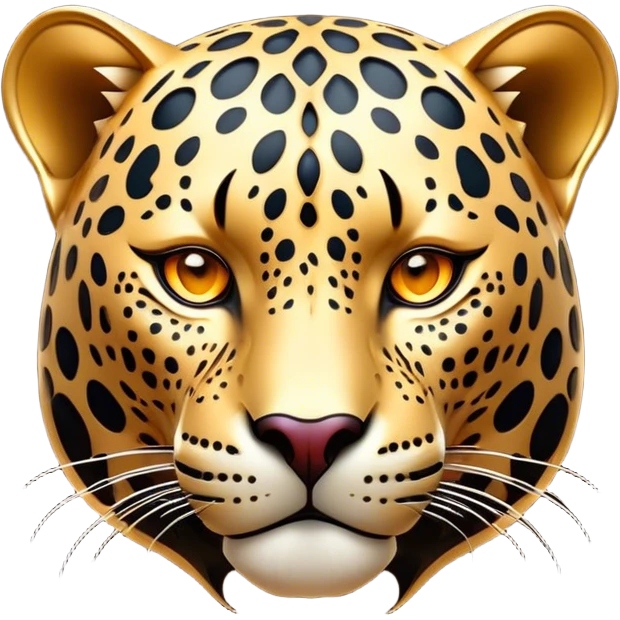 Cinematic Noble Jaguar Portrait Emoji, Poised and elegant, with a sleek, muscular build adorned with striking rosette patterns and intense, focused eyes, Simplified yet sharp and sophisticated features, highly detailed, glowing with a soft, wild luminescence, high shine, intelligent and graceful, stylized with an air of untamed nobility, focused and alert, soft glowing outline, capturing the essence of a watchful guardian that feels as though it could step out of the screen with effortless authority! emoji