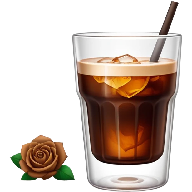 Cold brew coffee with rose mini small size glas emoji