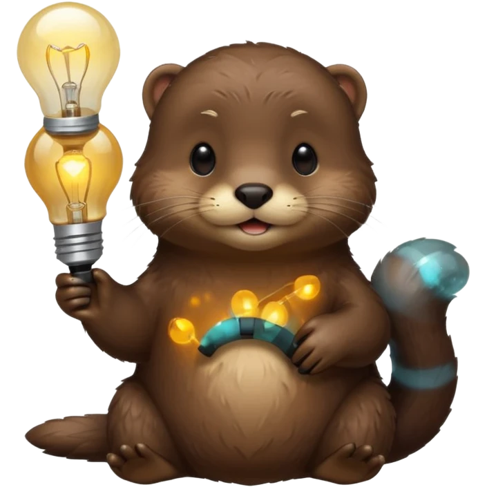 otter holding a lightbulb emoji
