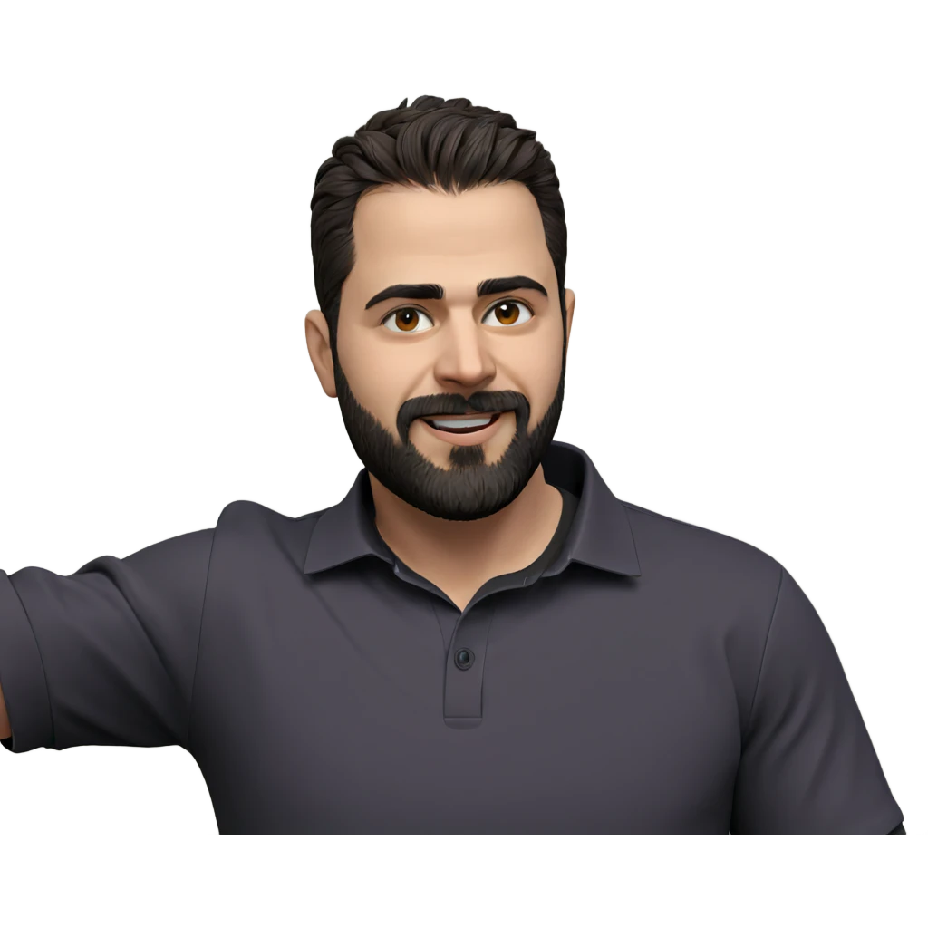 bearded boy in black shirt emoji