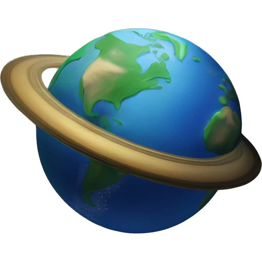 planet earth with rings like saturn emoji