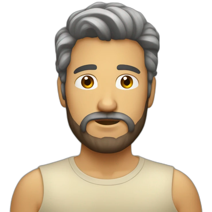 hombre blanco y de pelo moreno reflexionando emoji