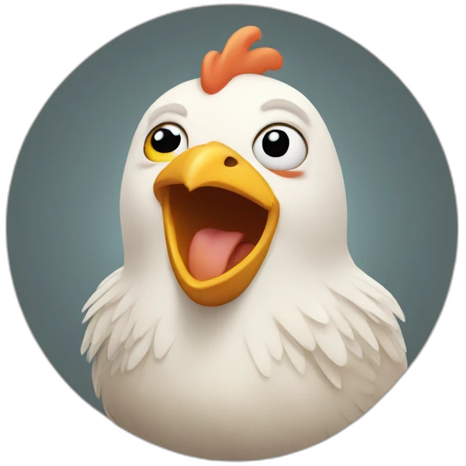 chicken but it has too many teeth it cannot fly emoji