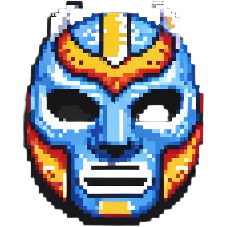 luchador mask in pixel art style emoji