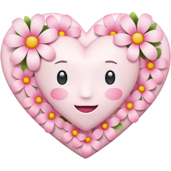 Emoji white heart with pink flowers emoji